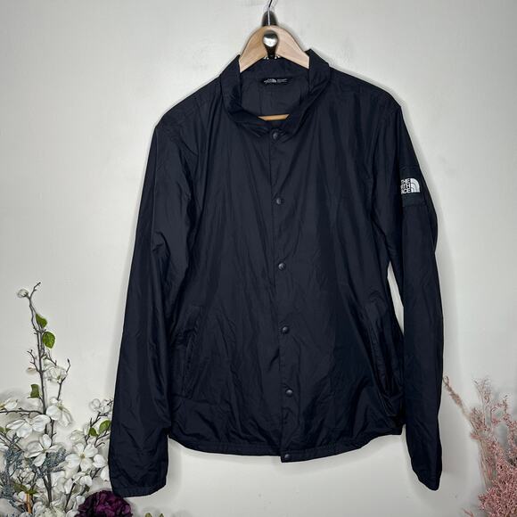 THE NORTH FACE Limited Edition Coaches Shirt Jacket Nylon Black Red Sz L {Y41} - Picture 2 of 7